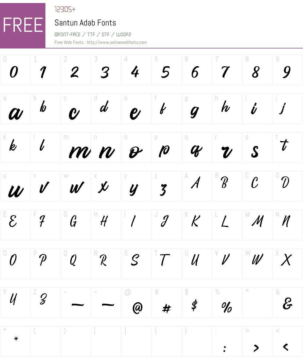 Santun Adab Font Screenshots