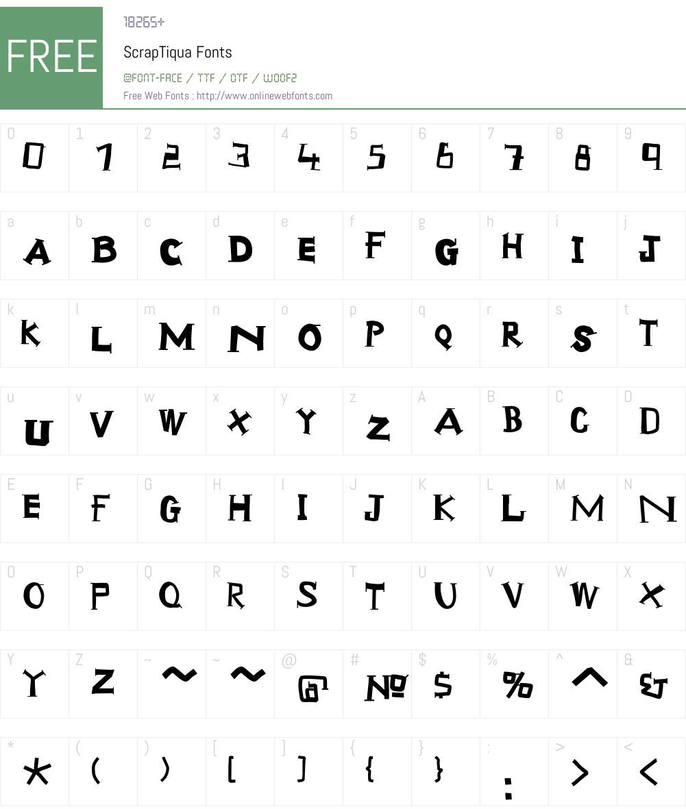 ScrapTiqua Font Screenshots