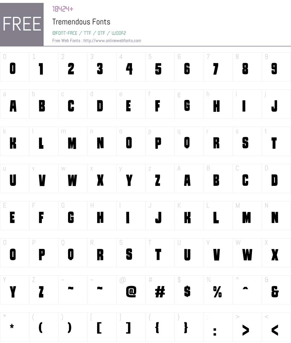 Tremendous Font Screenshots