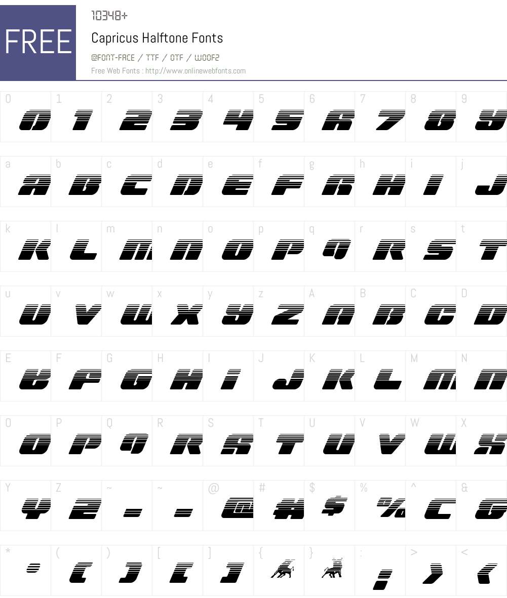 Capricus Halftone Font Screenshots