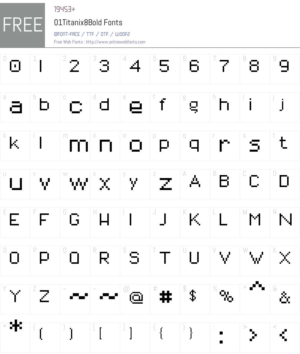 01Titanix8 Font Screenshots