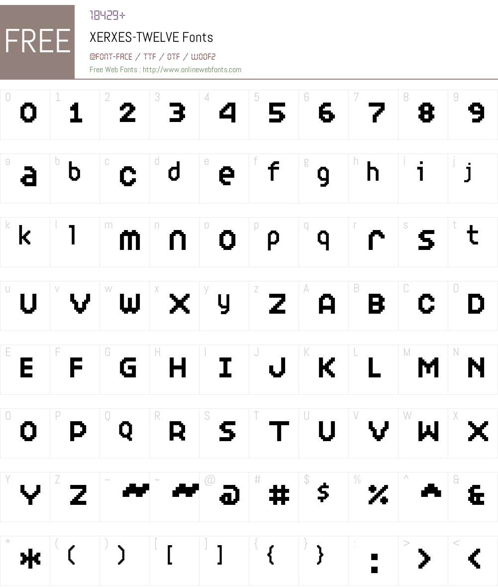 XERXES Font Screenshots