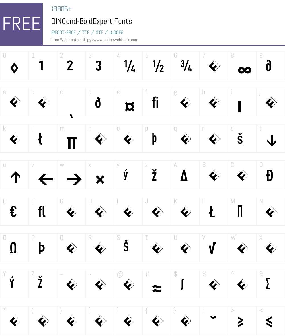 DINCond-BoldExpert Font Screenshots