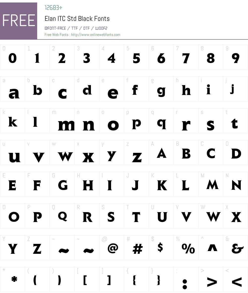 Elan ITC Std Font Screenshots