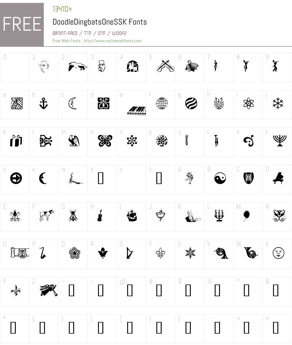 DoodleDingbatsOneSSK Font Screenshots