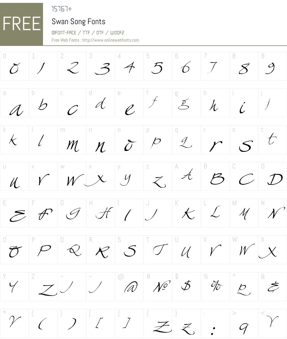 Swan Song Font Screenshots