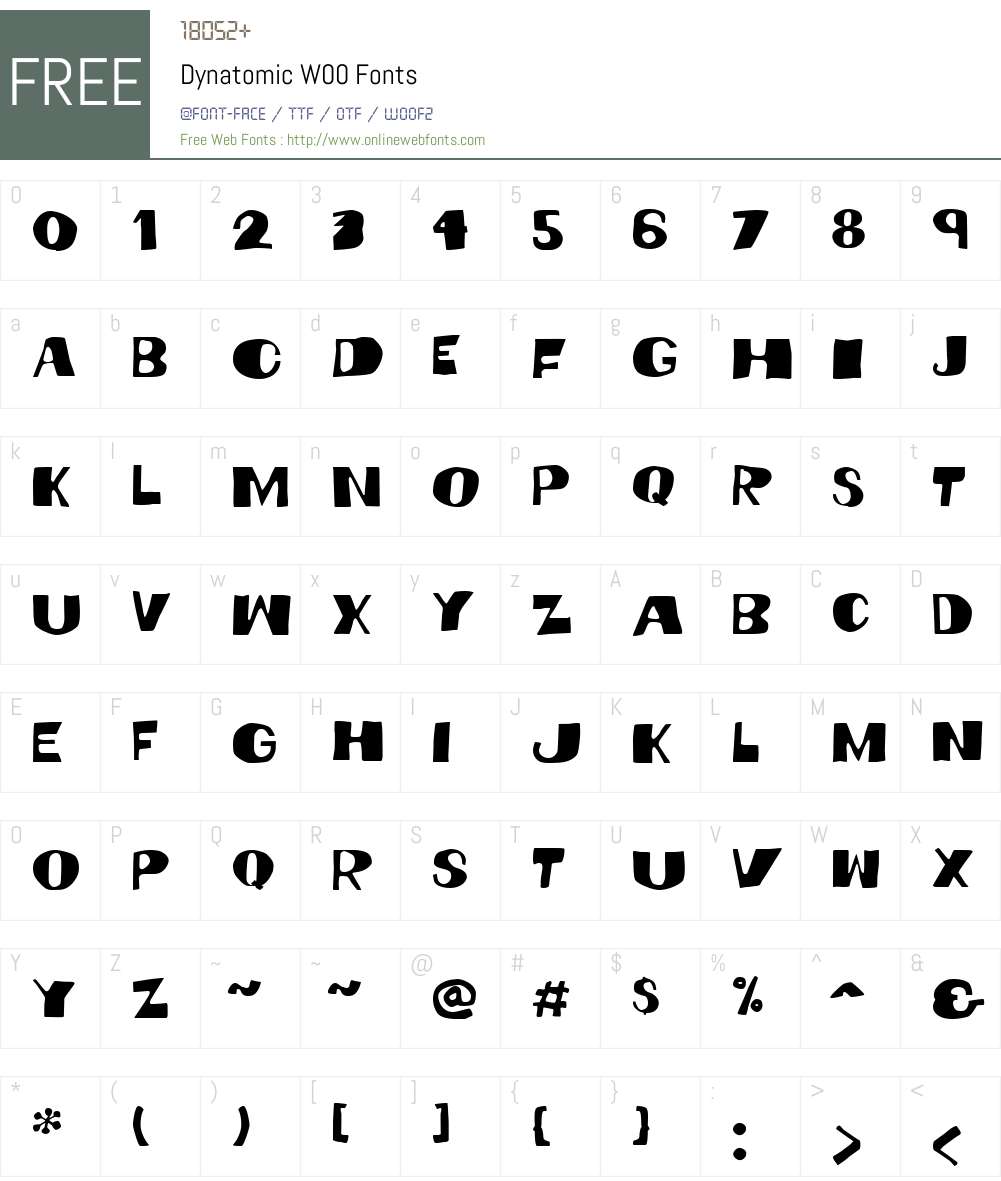 DynatomicW00 Font Screenshots