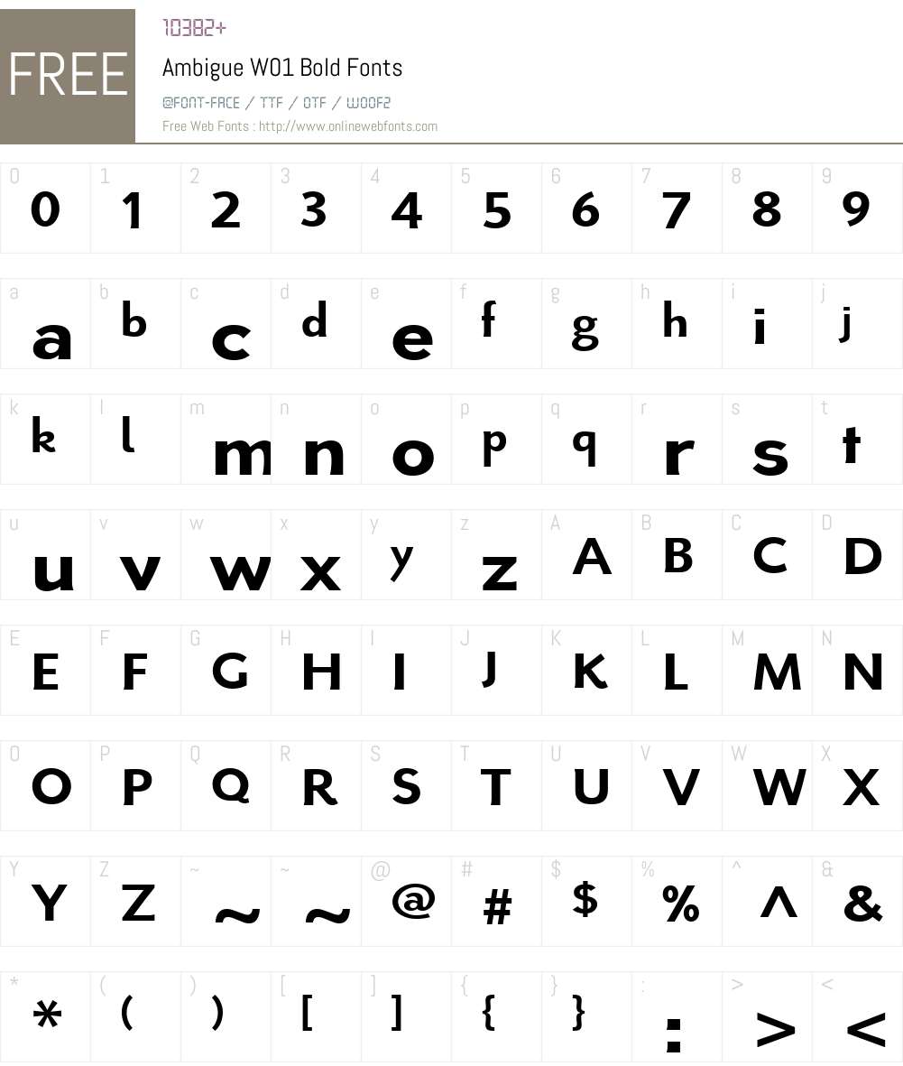 AmbigueW01-Bold Font Screenshots