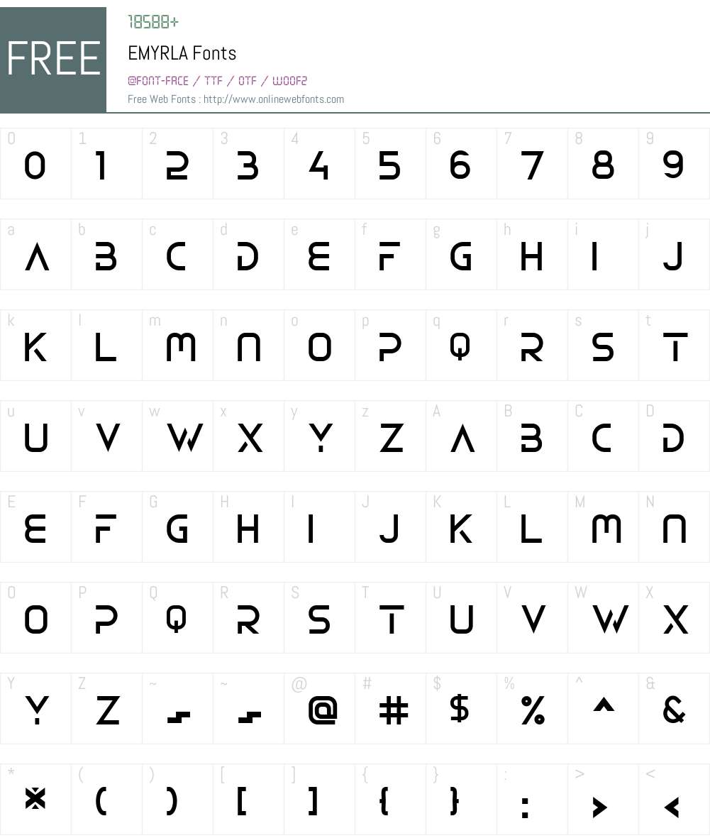 EMYRLA Font Screenshots