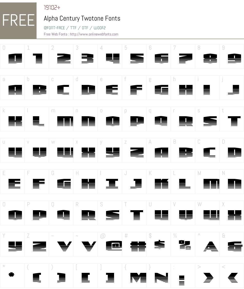 Alpha Century Twotone Font Screenshots