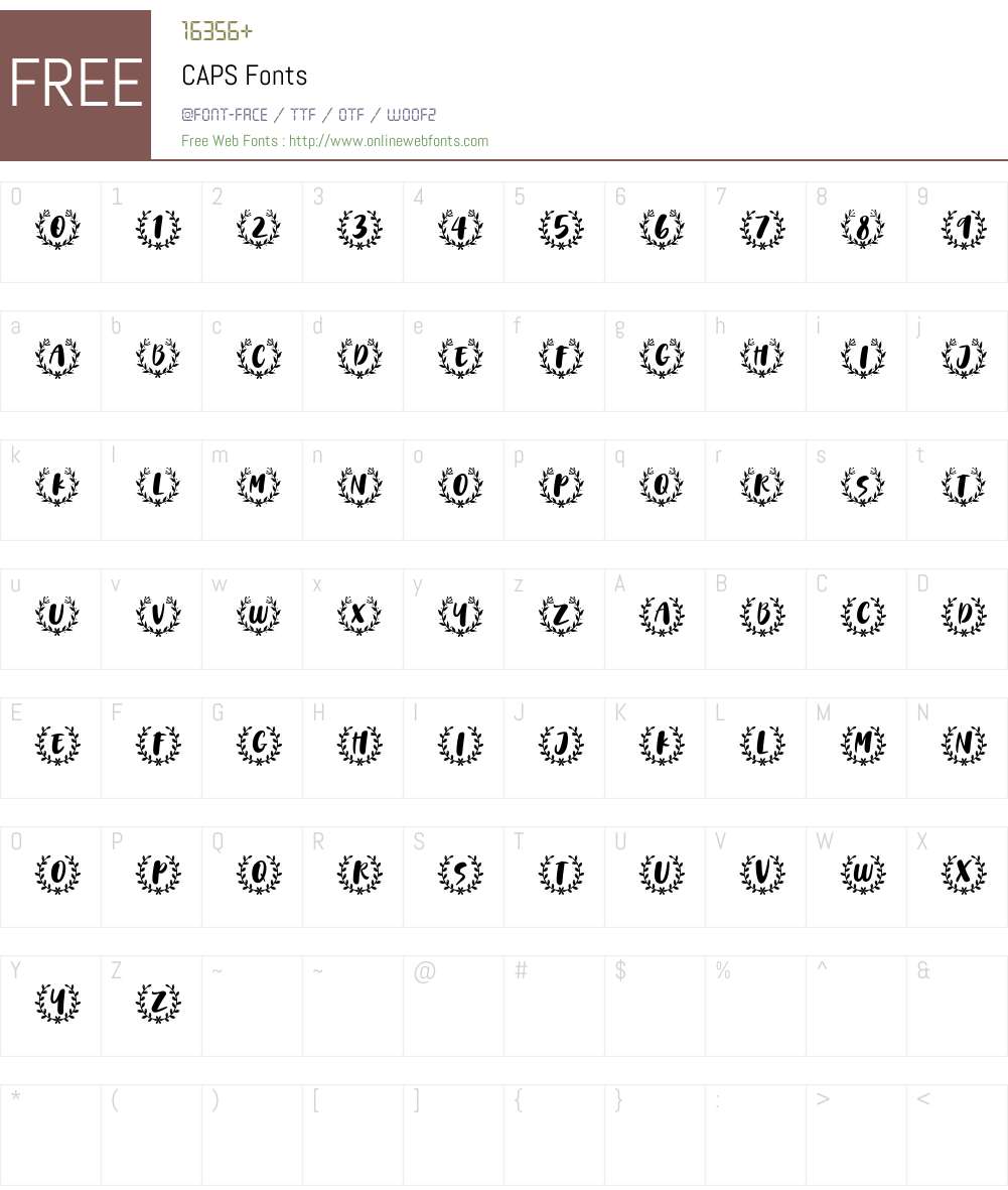 CAPS Font Screenshots