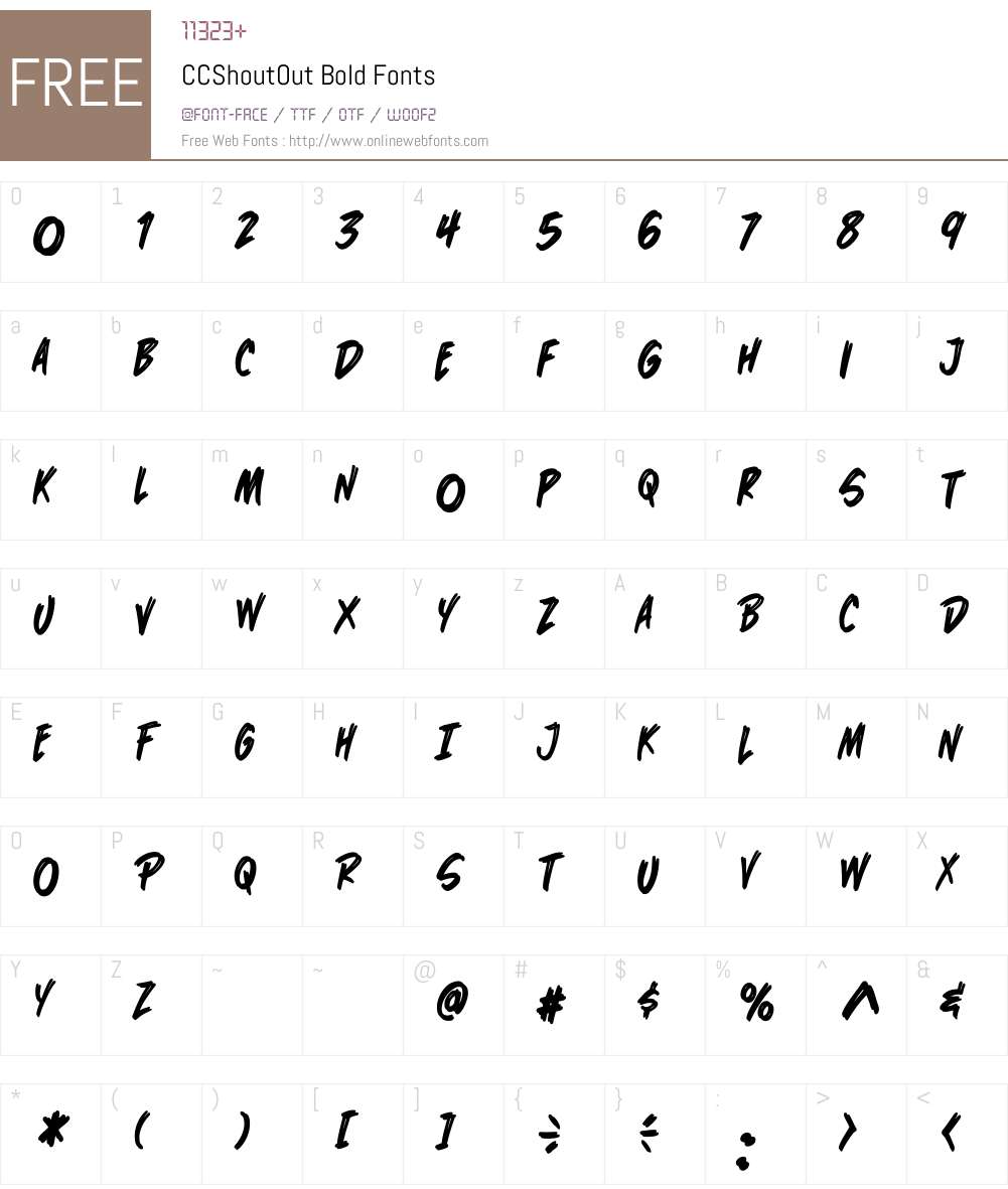 CCShoutOut-Bold Font Screenshots