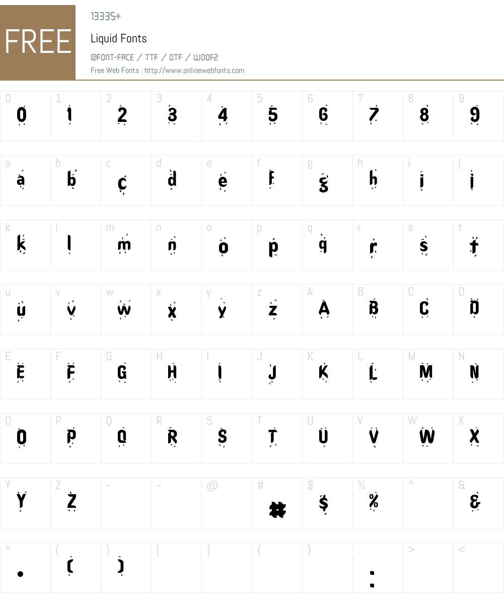 Liquid Font Screenshots