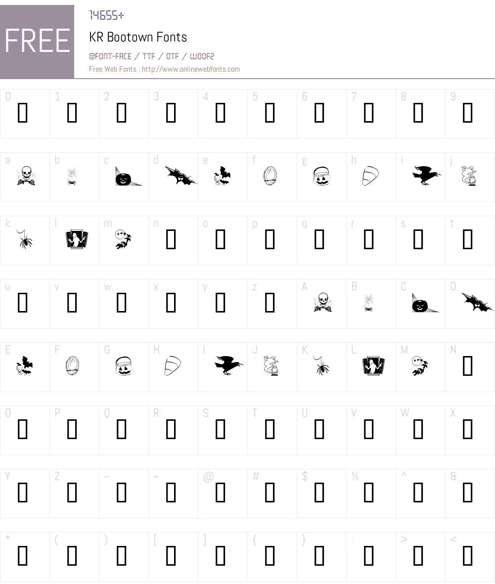 KR Bootown Font Screenshots