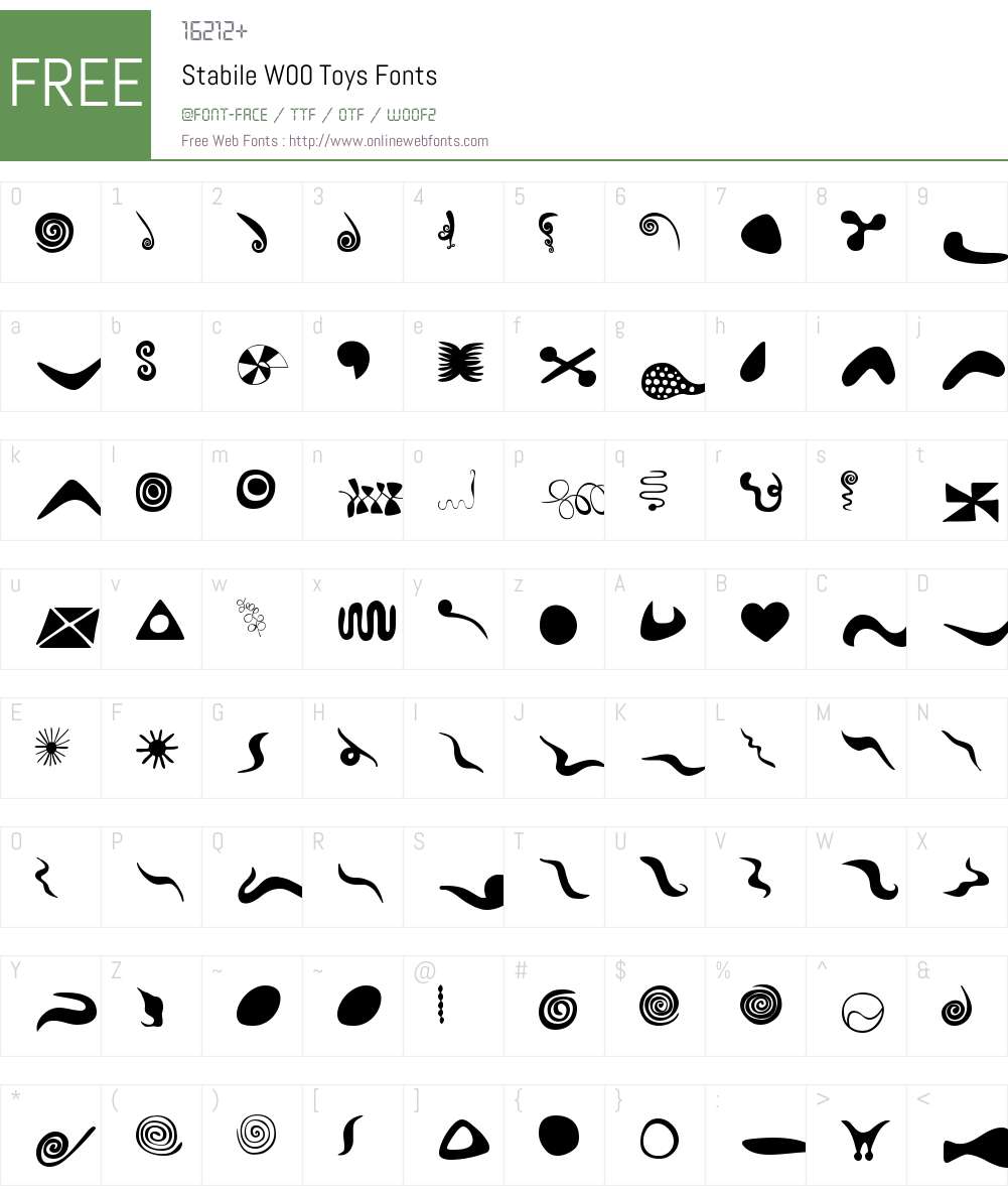 StabileW00-Toys Font Screenshots