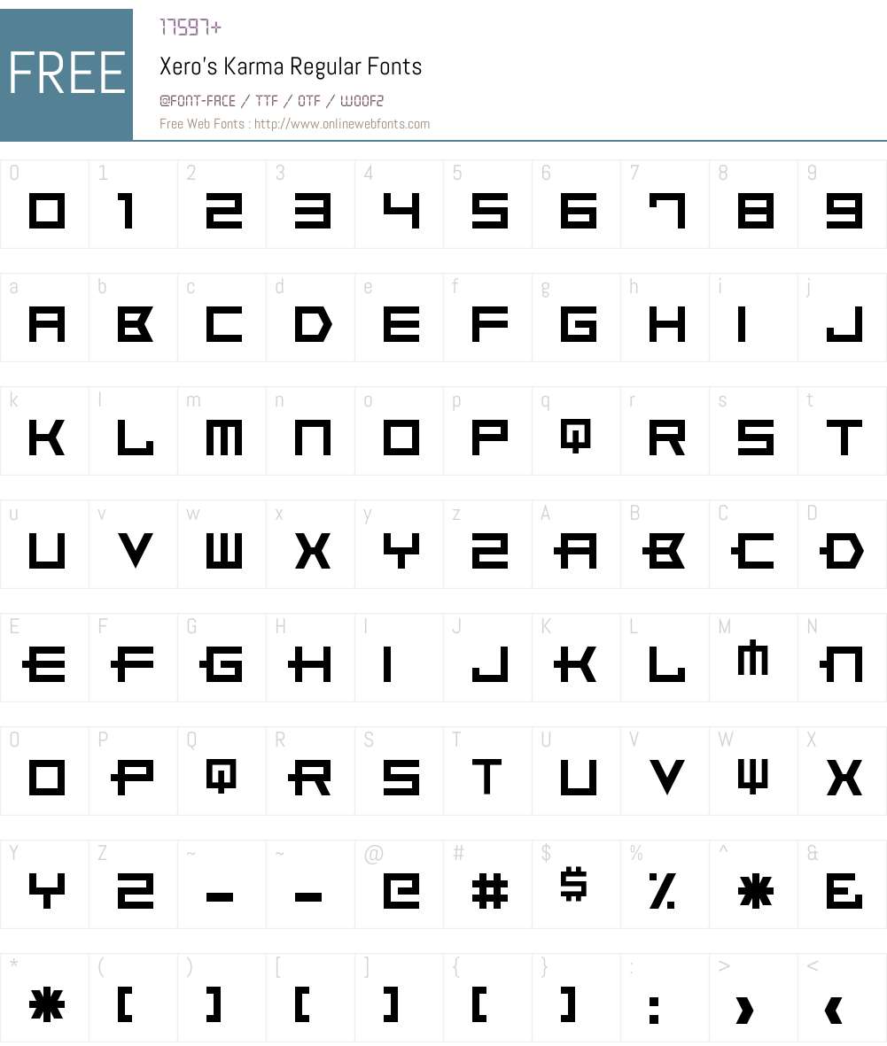 Xero's Karma Font Screenshots
