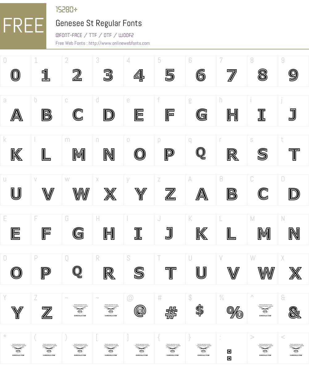 Genesee St Font Screenshots