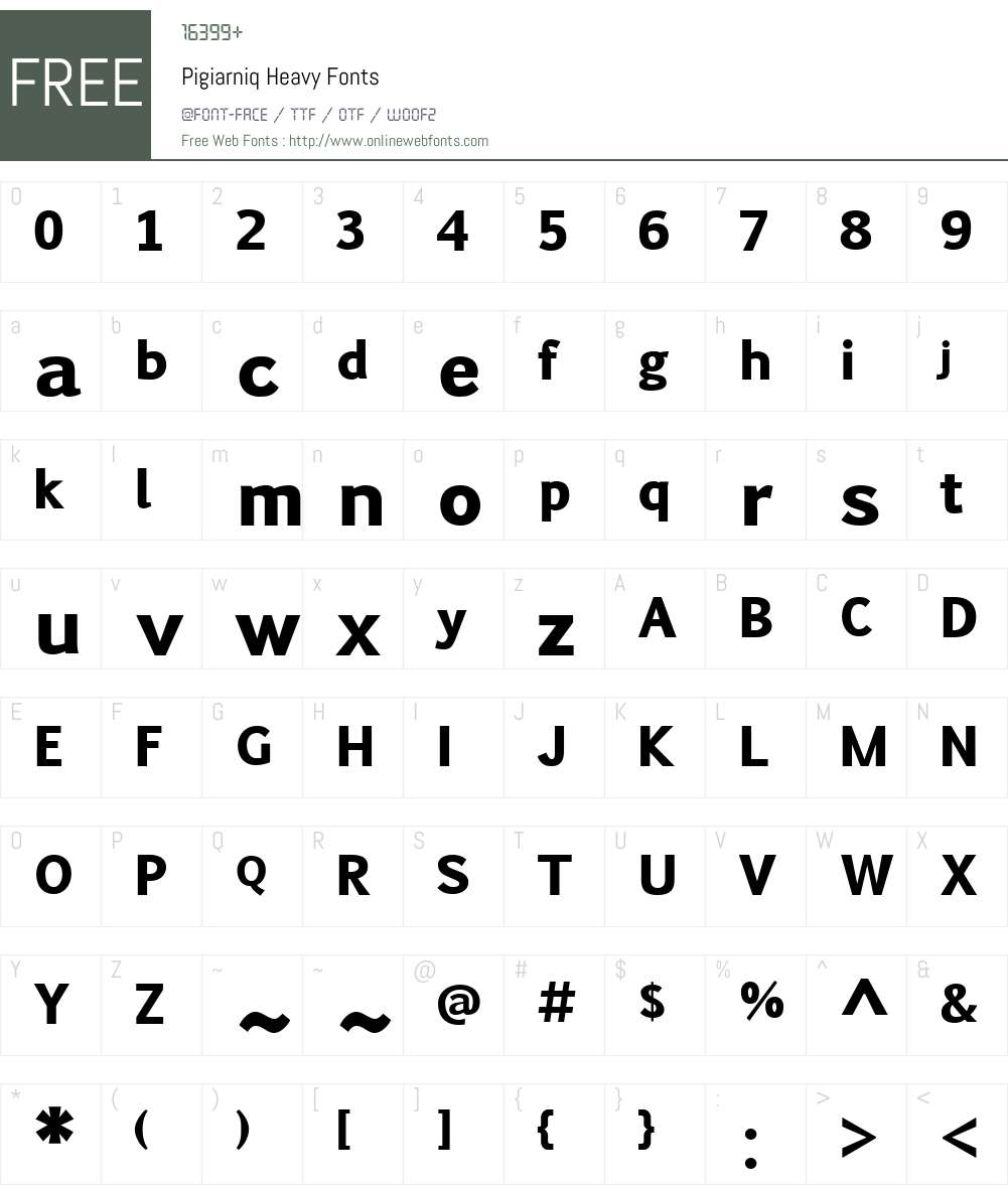 Pigiarniq Heavy Font Screenshots