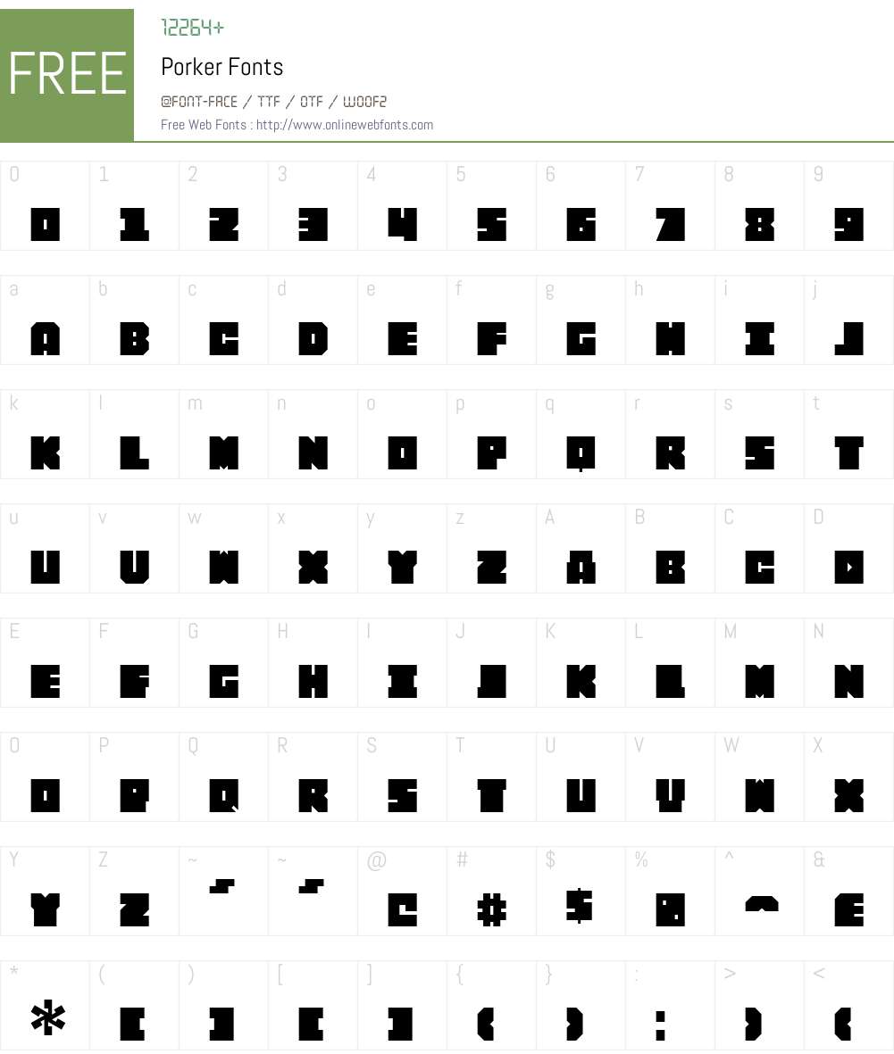 Porker Font Screenshots