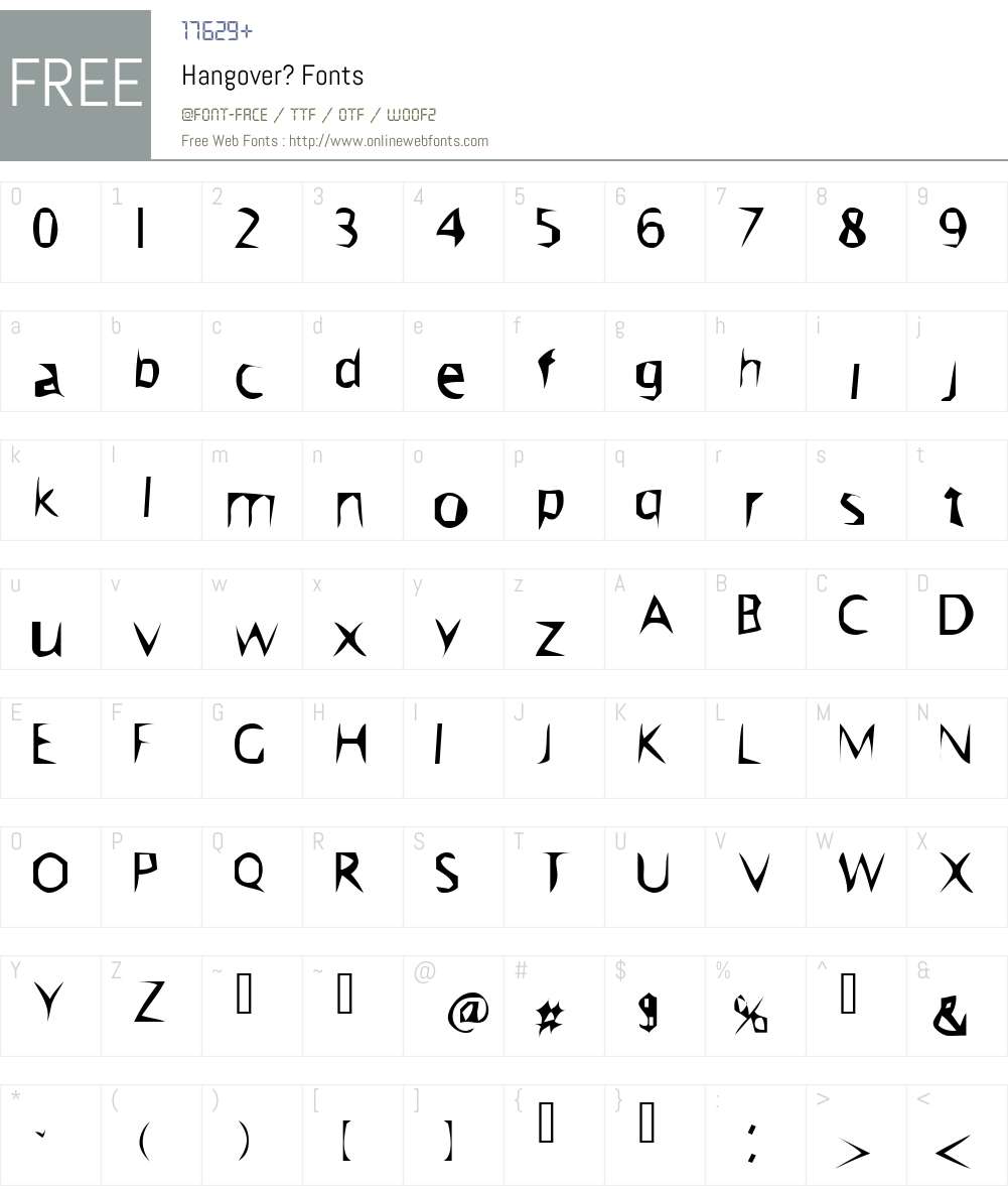 Hangover? Font Screenshots