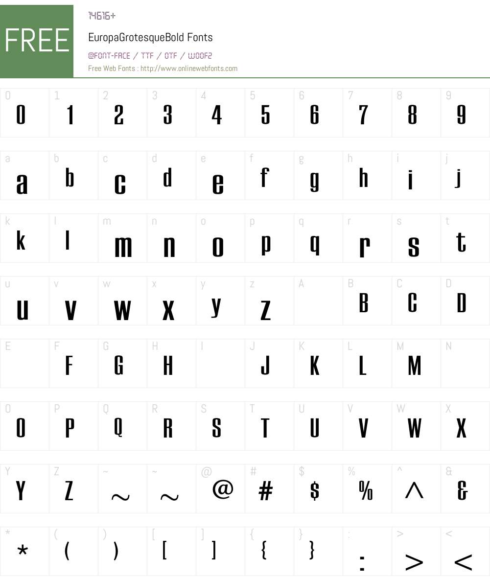 EuropaGrotesqueBold Font Screenshots