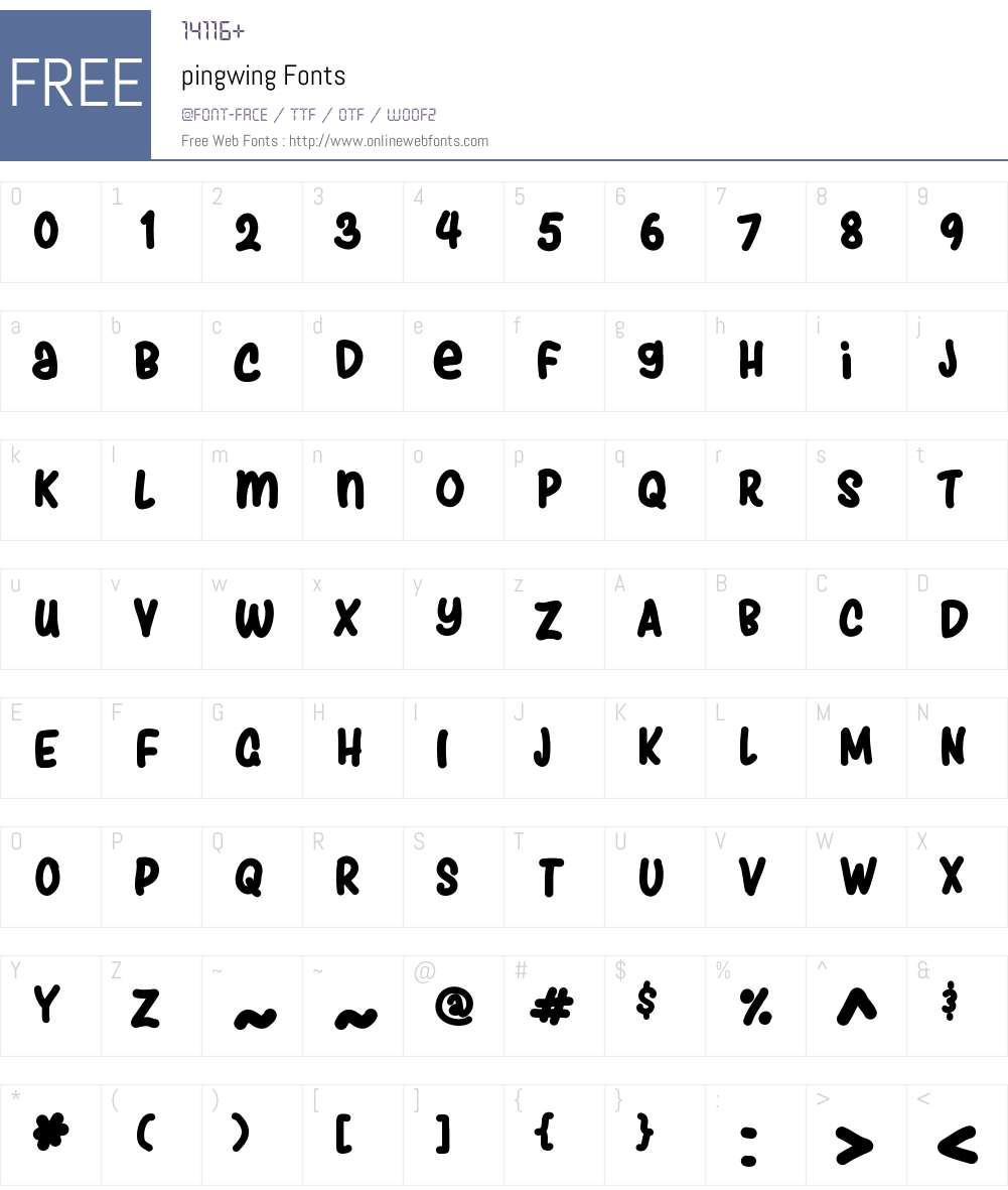 pingwing Font Screenshots