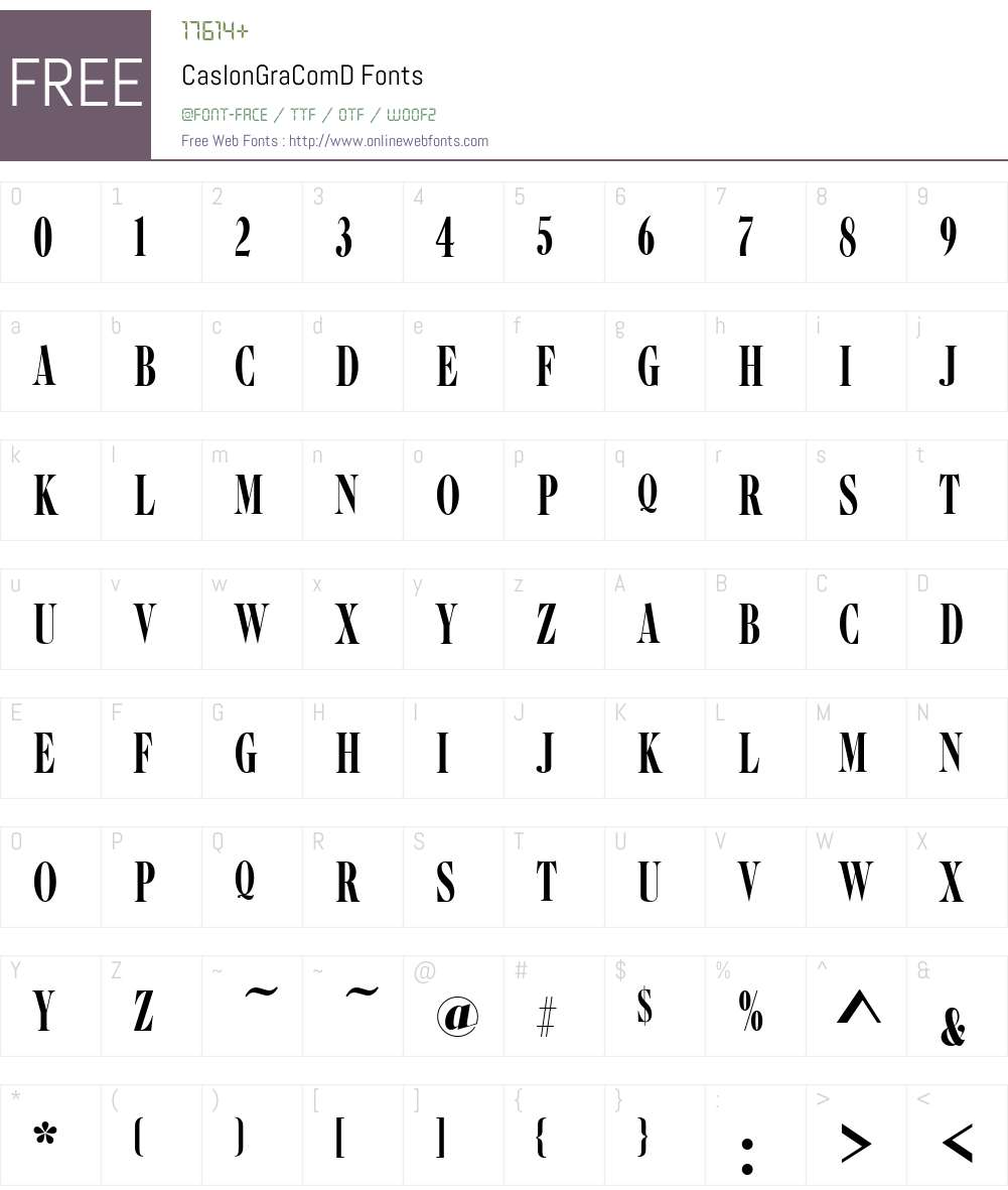 CaslonGraComD Font Screenshots