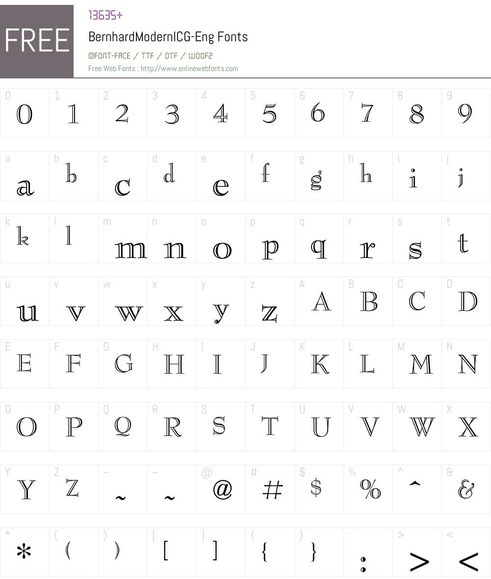 BernhardModernICG Font Screenshots
