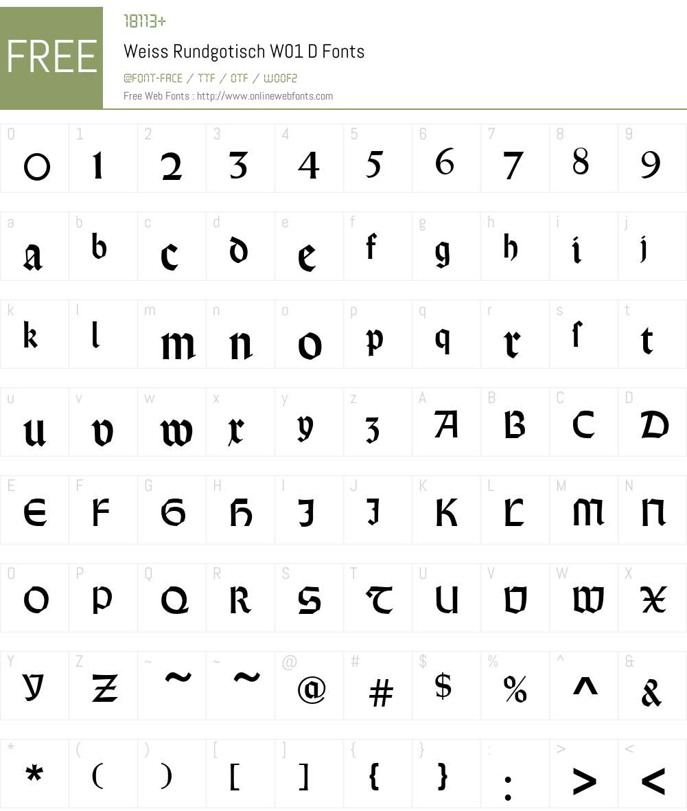 WeissRundgotischW01-D Font Screenshots