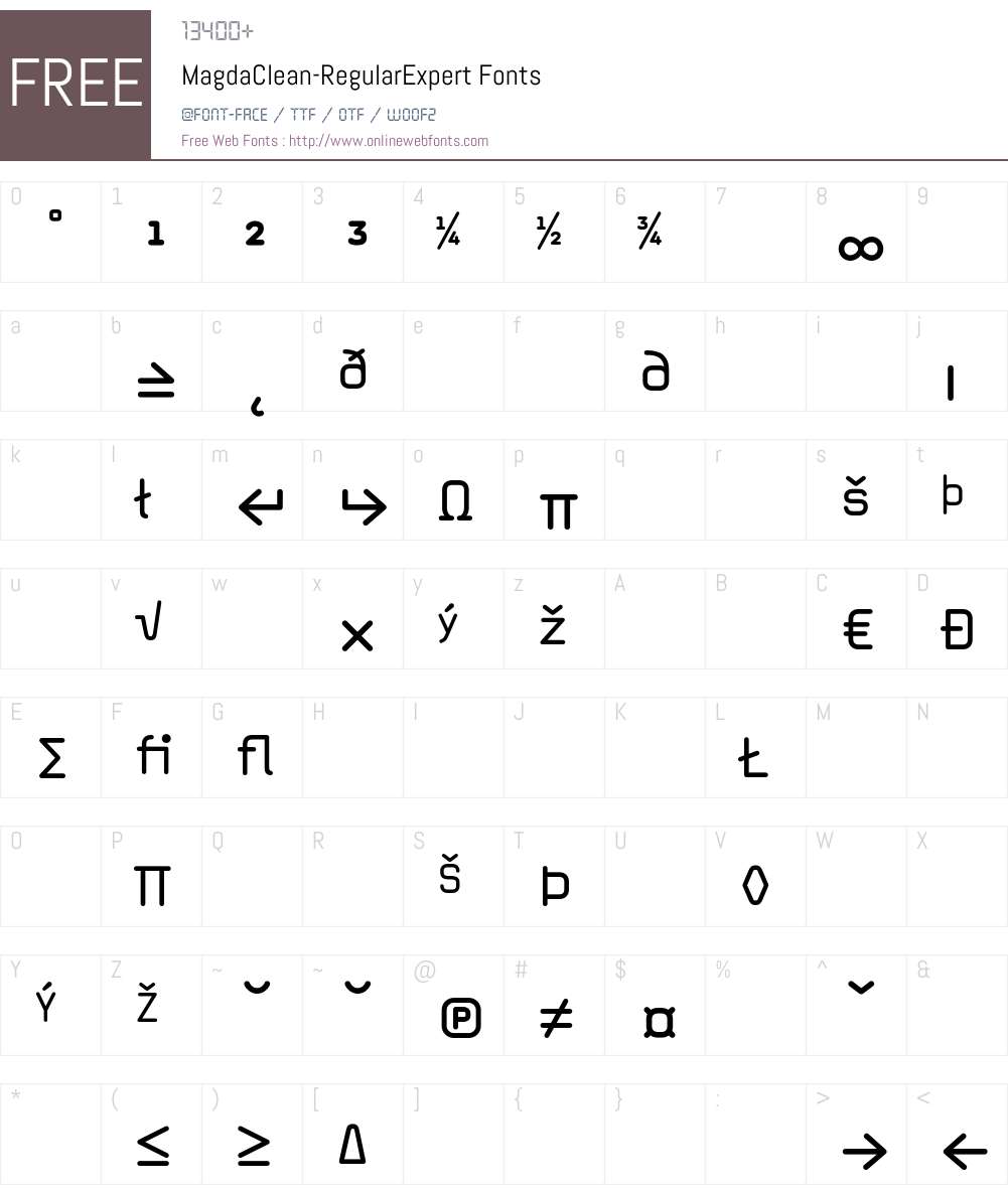MagdaClean Font Screenshots