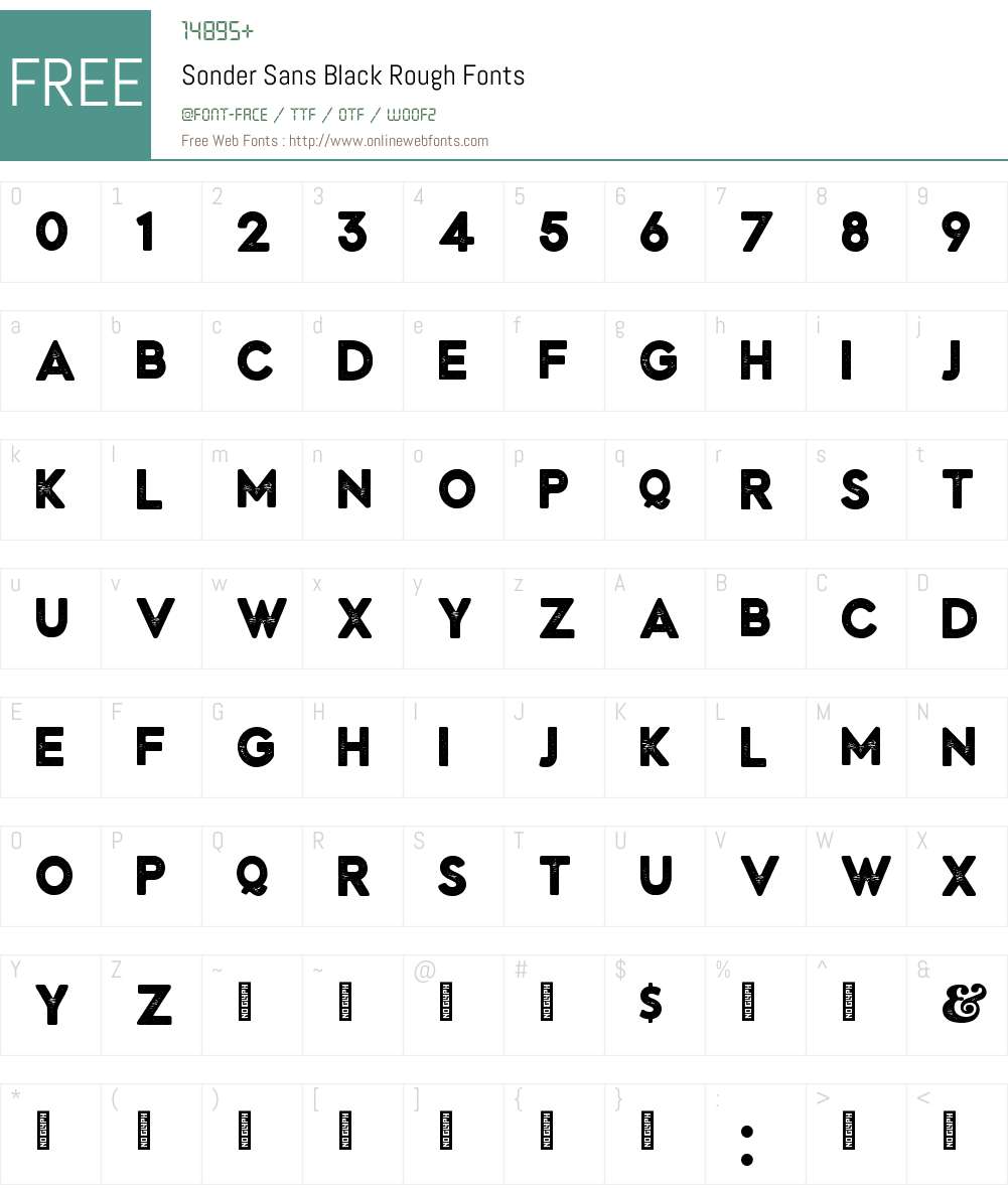 Sonder Sans Black Rough Font Screenshots