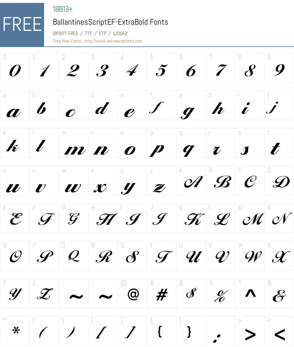 BallantinesScriptEF Font Screenshots