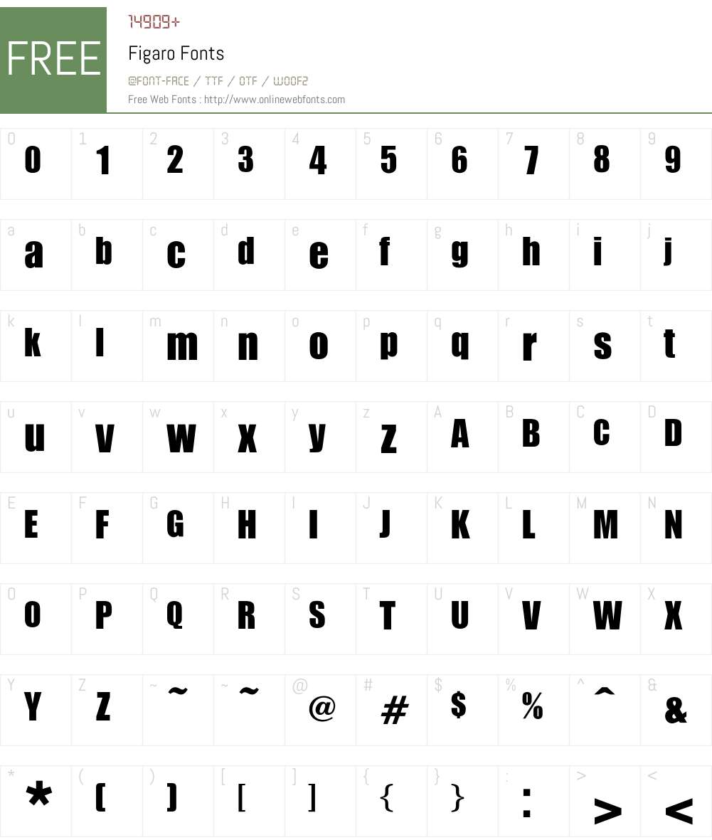 Figaro Font Screenshots