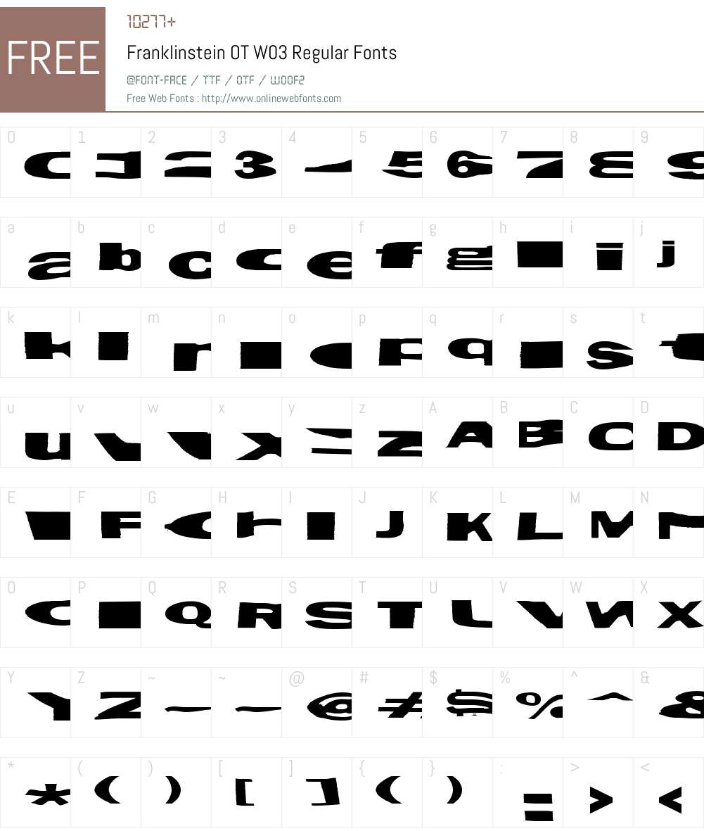 FF Franklinstein Font Screenshots