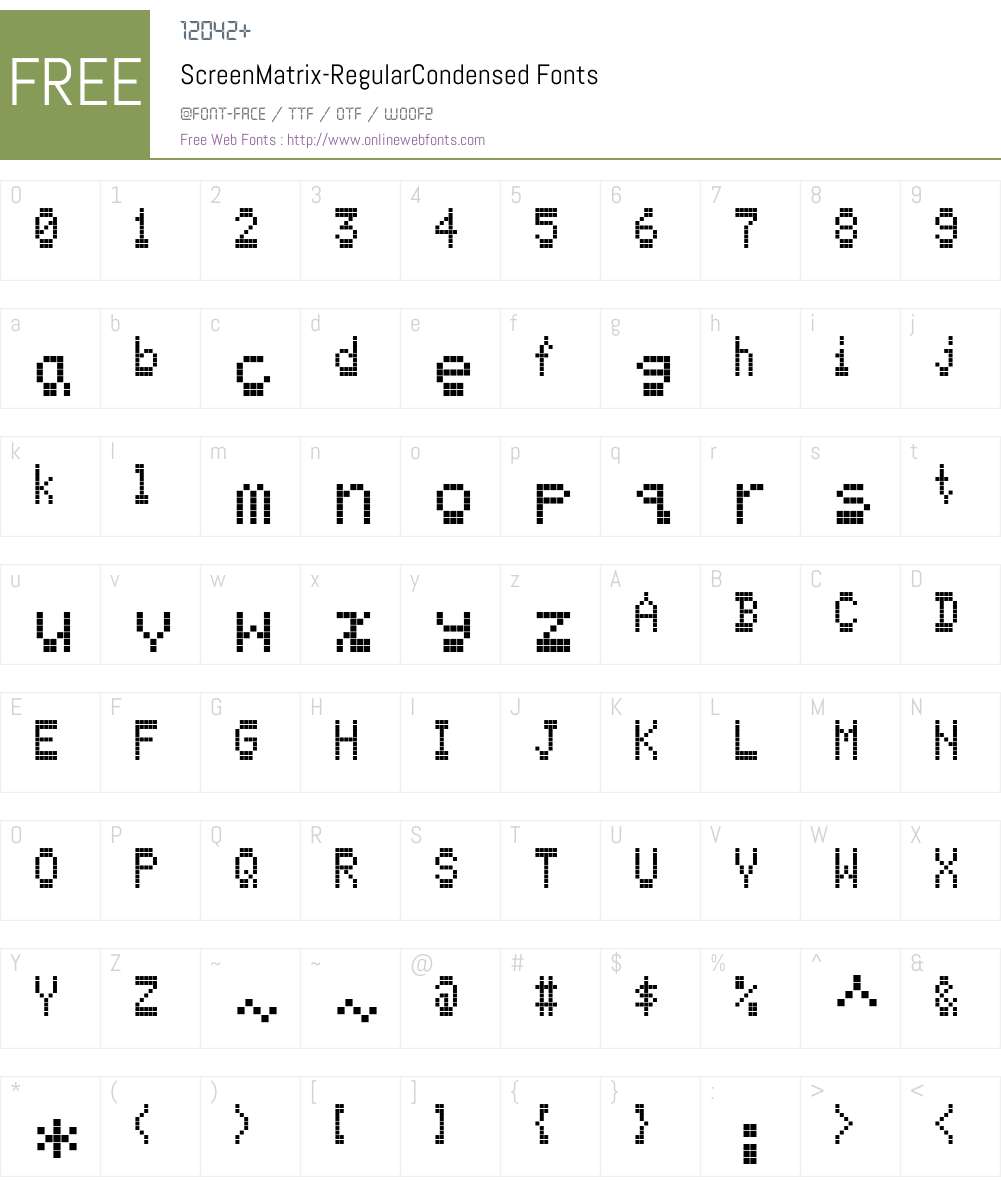 ScreenMatrix Font Screenshots