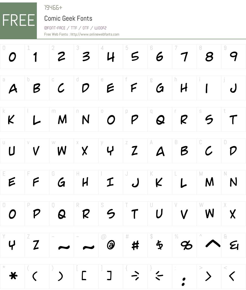 Comic Geek Font Screenshots