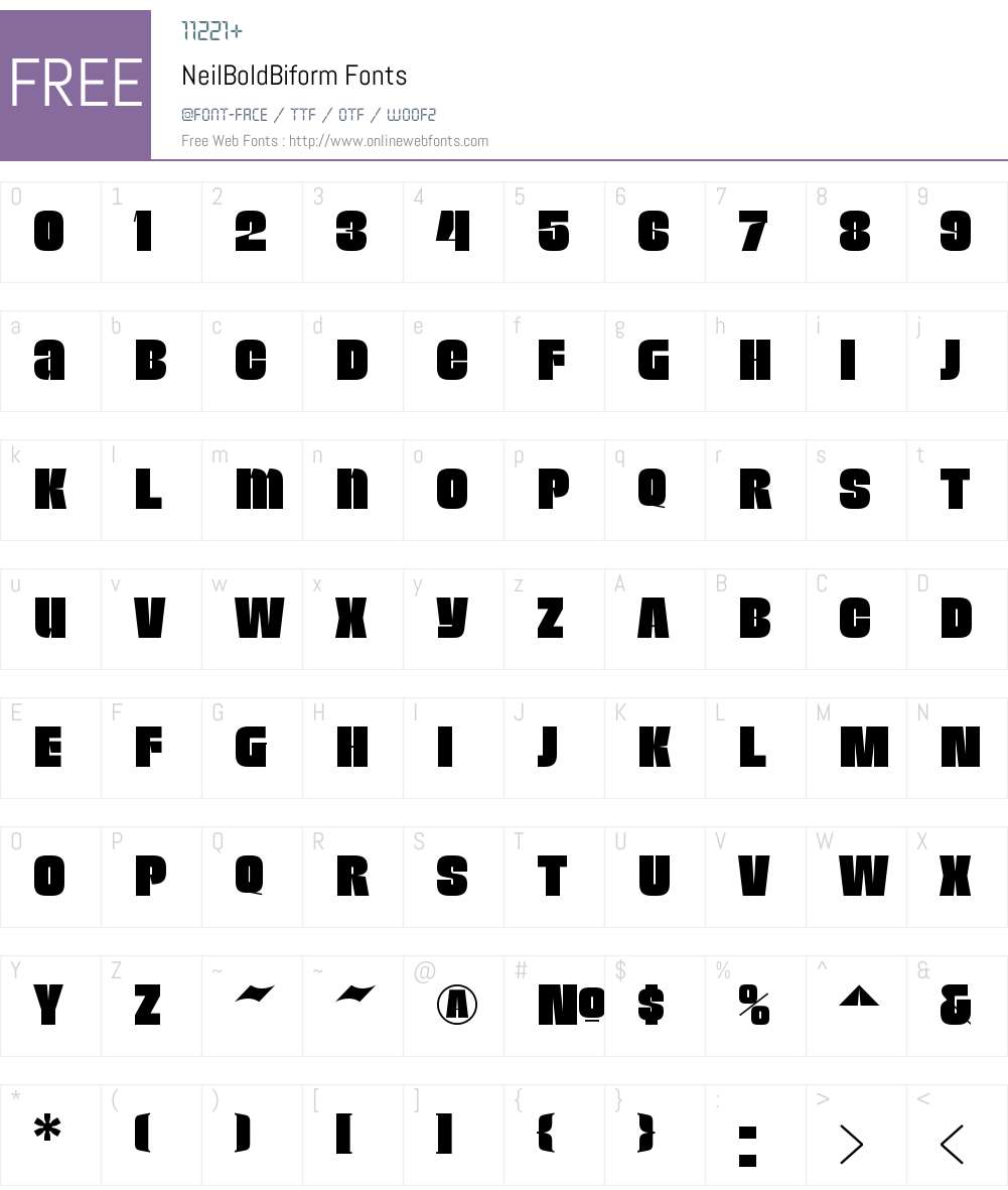 NeilBoldBiform Font Screenshots