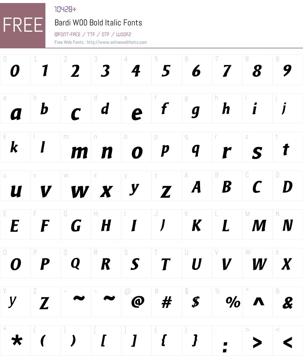 Bardi Font Screenshots