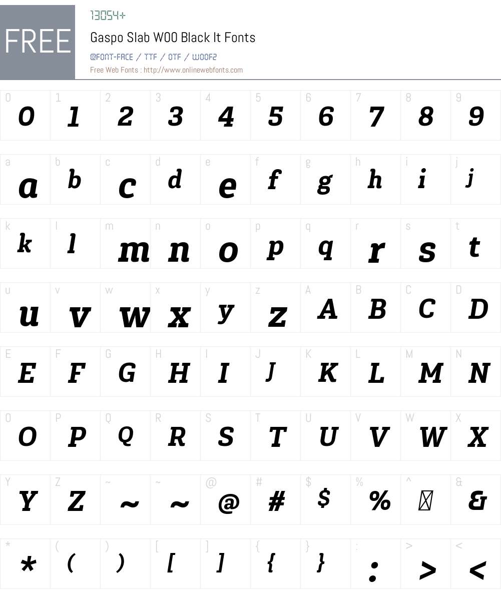 Gaspo Slab Font Screenshots