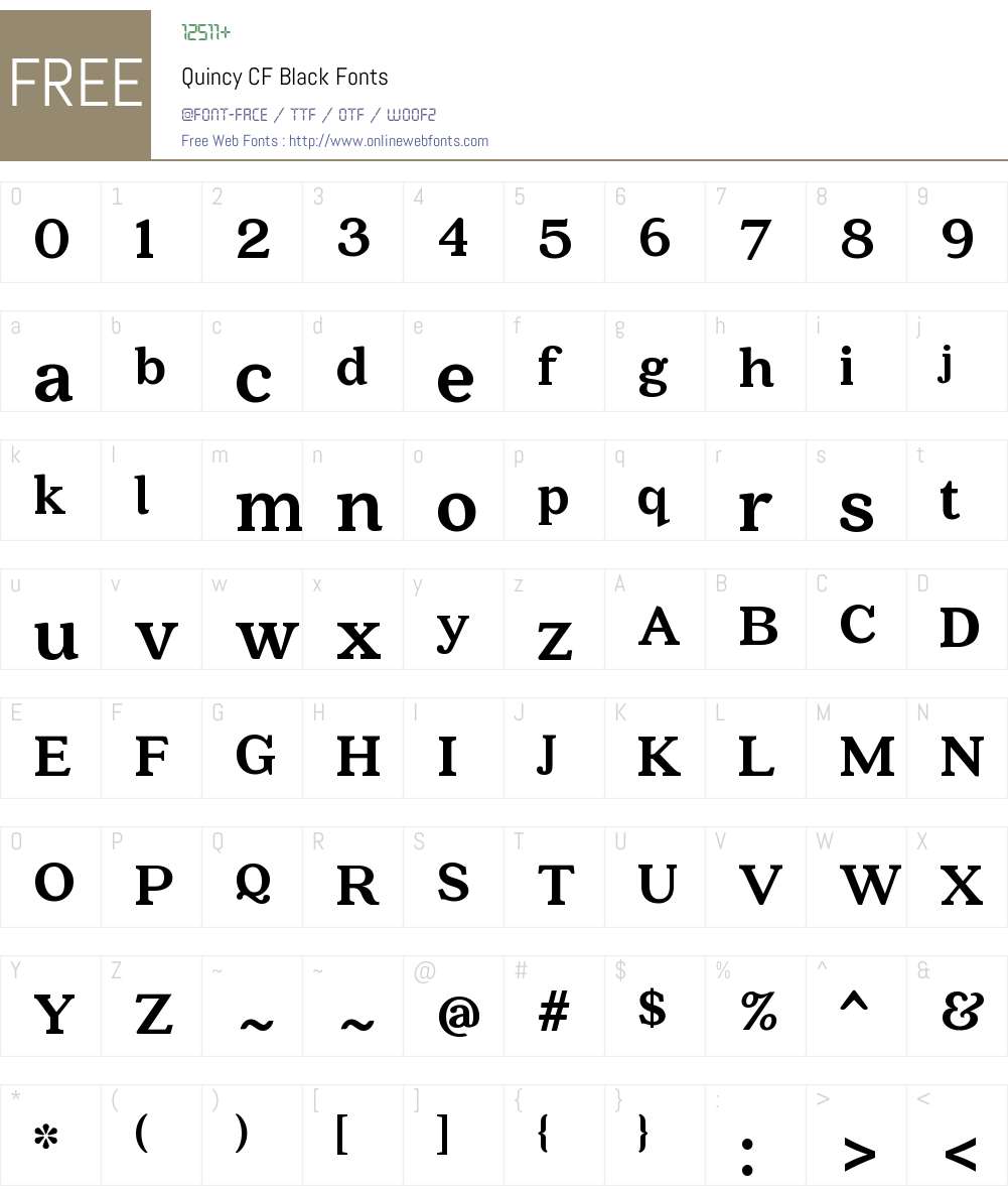 Quincy CF Black Font Screenshots