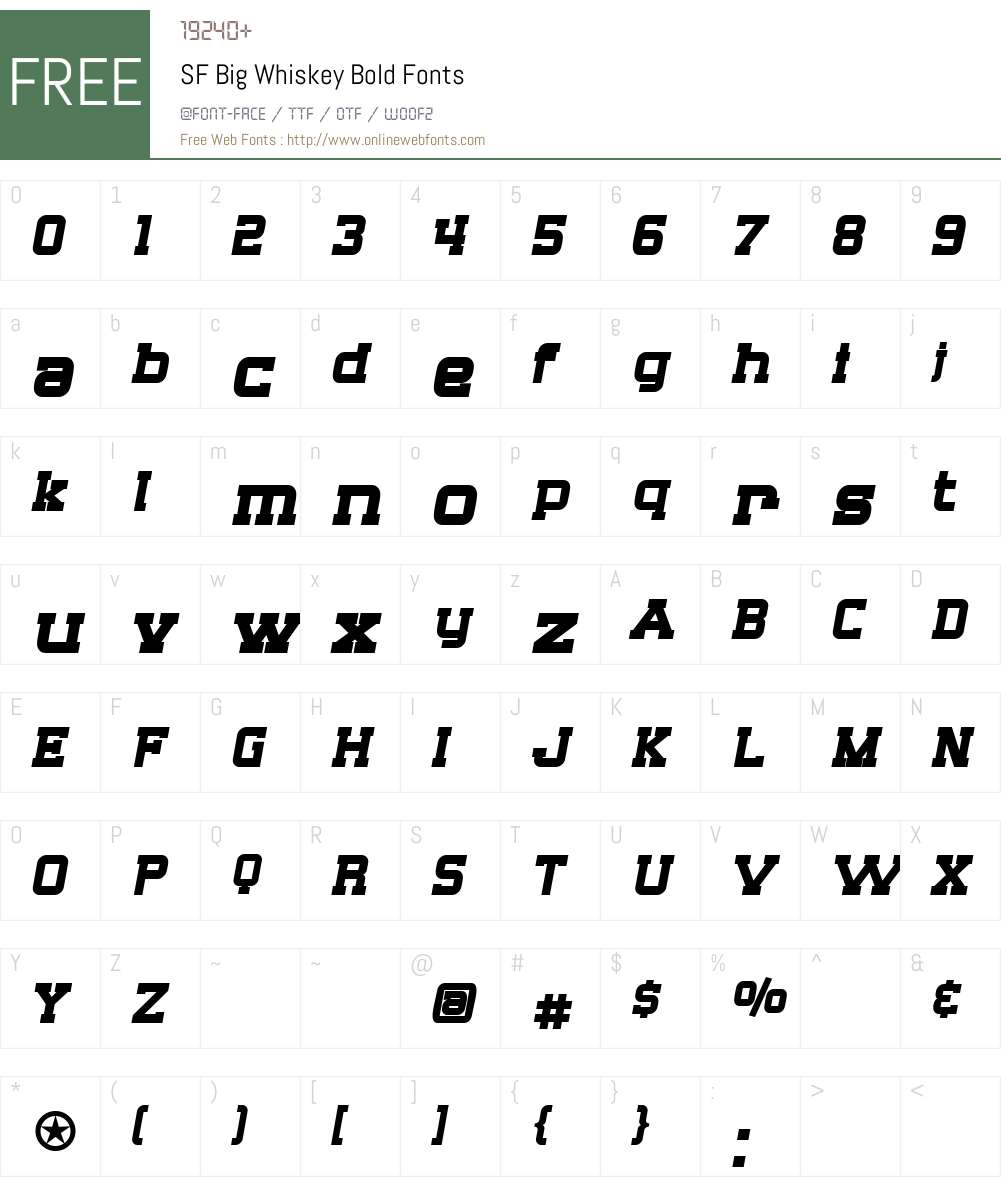 SF Big Whiskey Font Screenshots