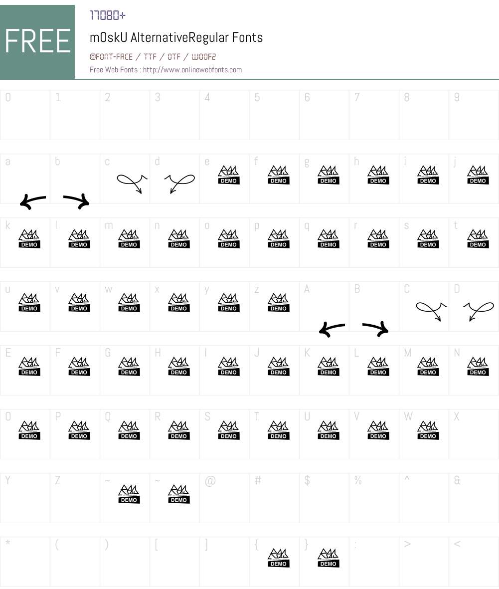 mOskU Alternative Font Screenshots