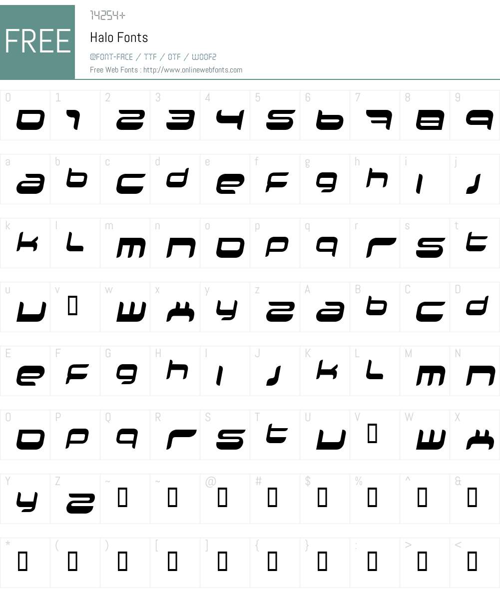Halo Font Screenshots