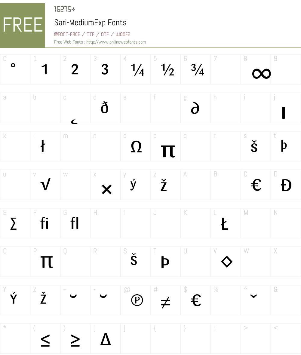 Sari Font Screenshots