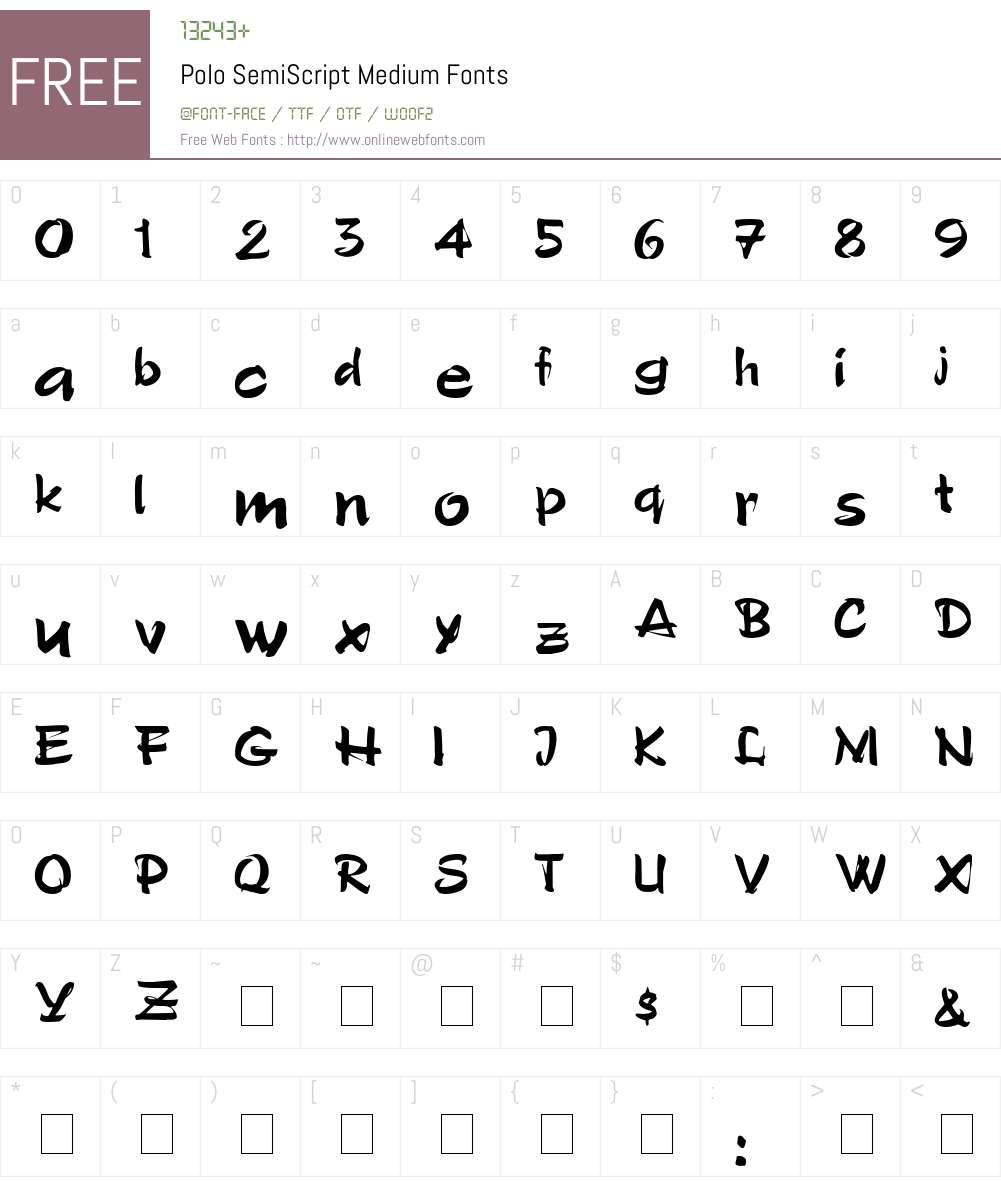 Polo-SemiScript Font Screenshots