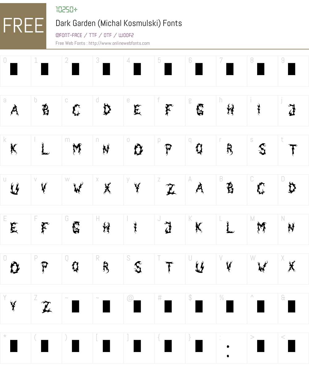 Dark Garden (Michal Kosmulski) Font Screenshots
