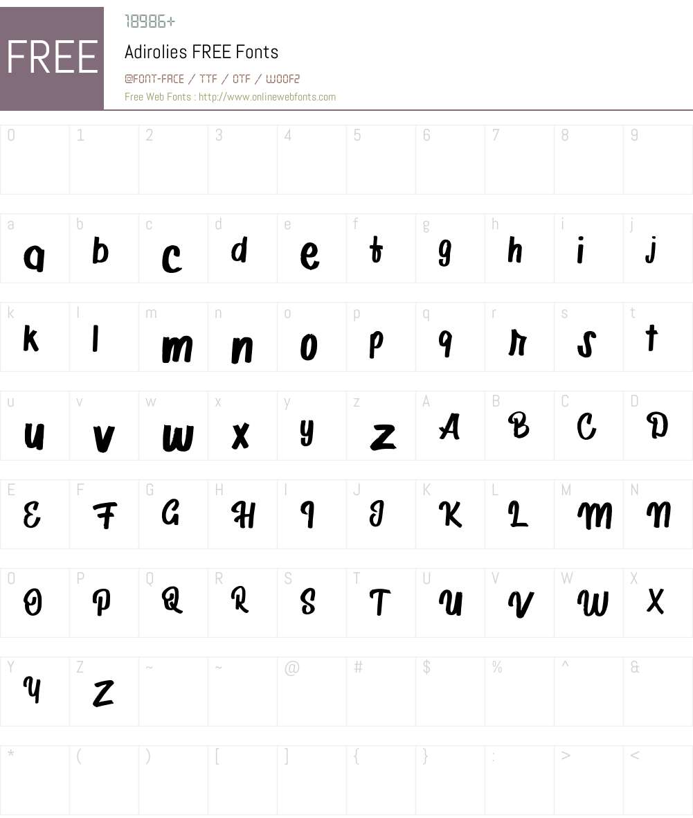 Adirolies FREE Font Screenshots