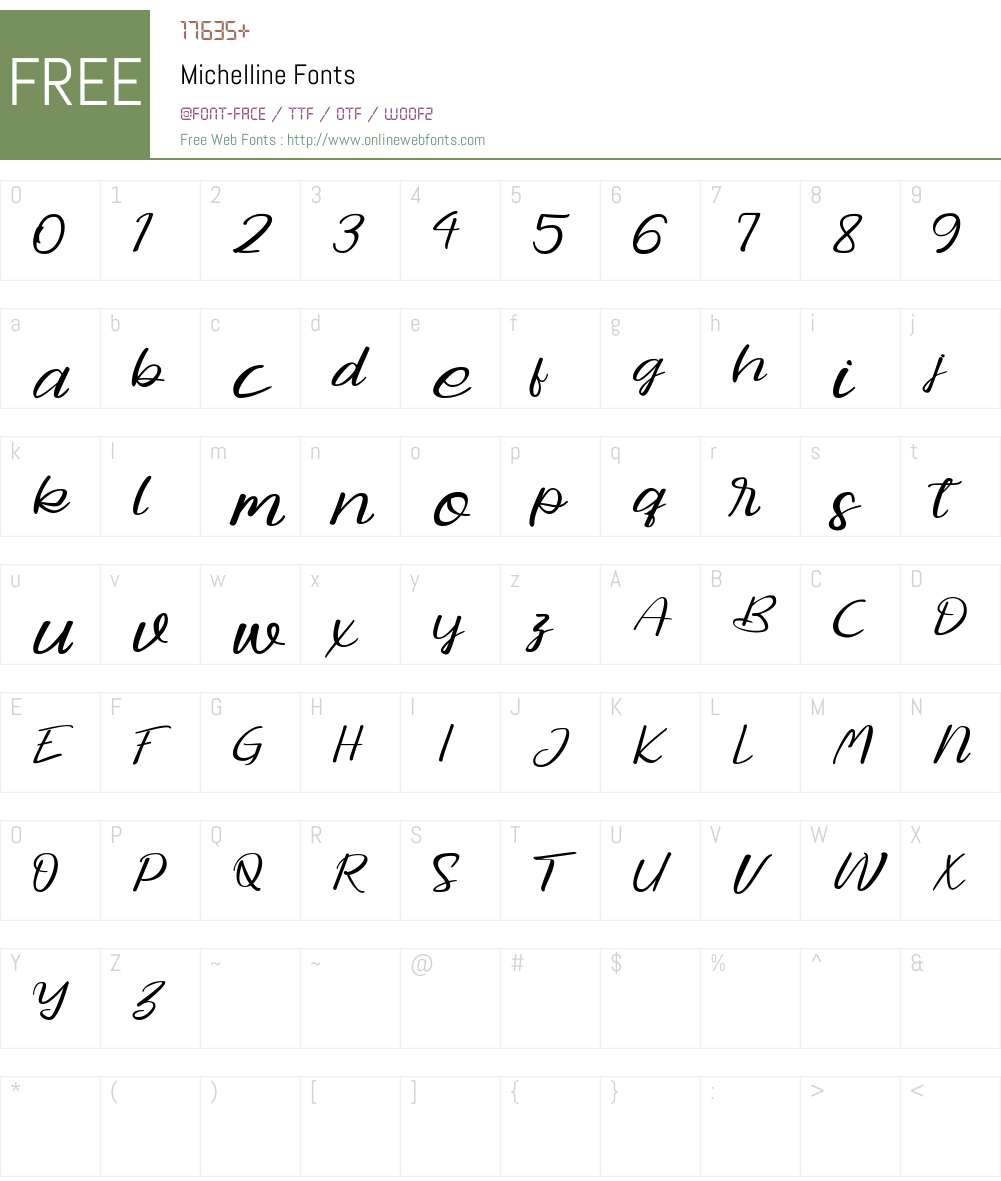 Michelline Font Screenshots