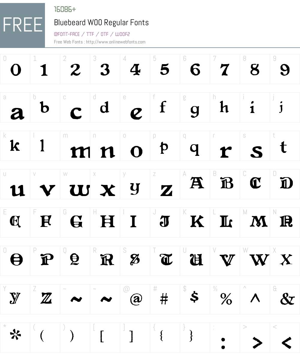 BluebeardW00-Regular Font Screenshots