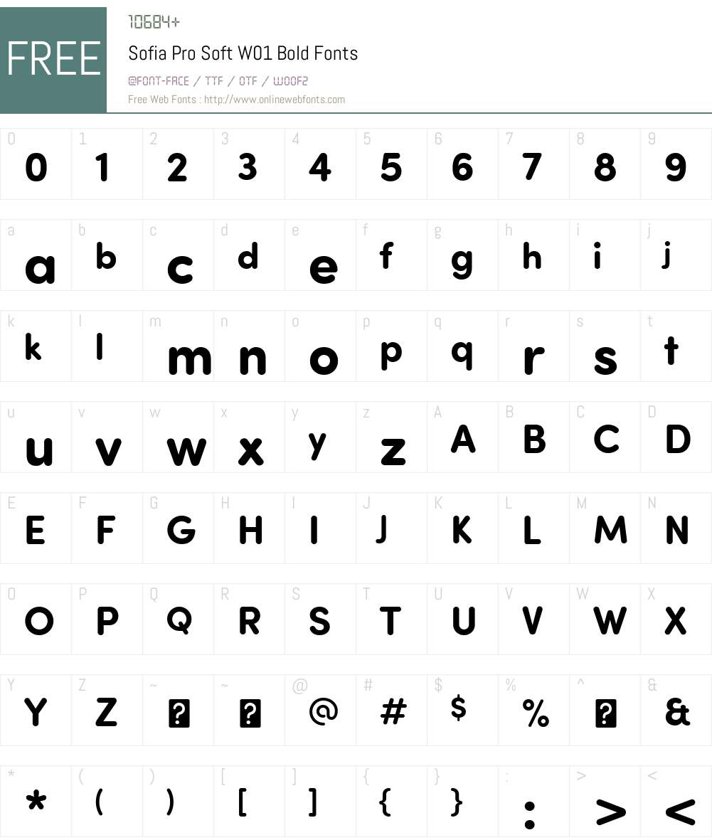 SofiaProSoftW01-Bold Font Screenshots